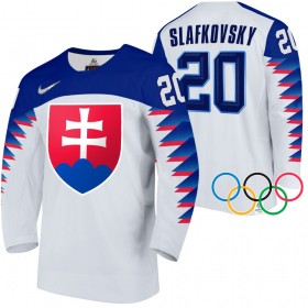 Slowakei Juraj Slafkovsky 20 2022 Winter Olympics Weiß Trikot Authentic - Herren